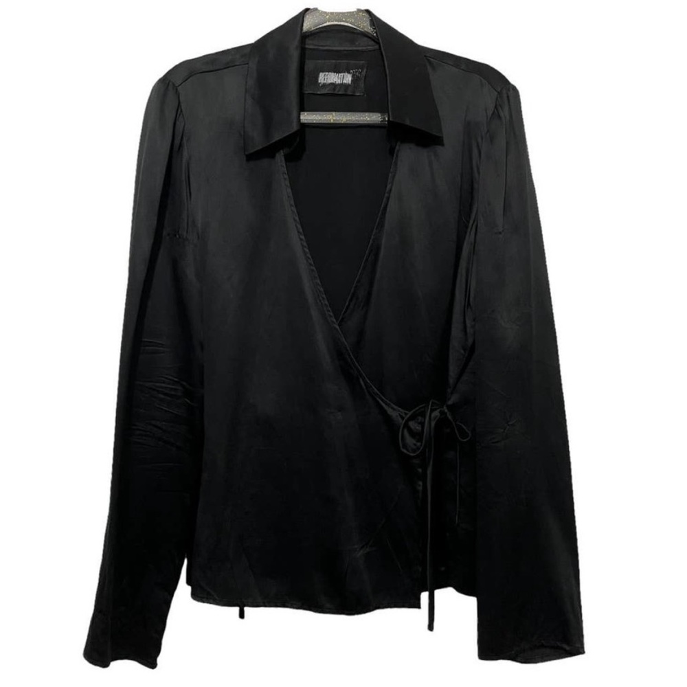 Reformation silk wrap blouse